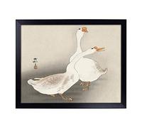 Lap Tray with Cushion | Two Geese by Ohara Koson | Padded Bean Bag Cushion | For Eating, Working, Crafting, Laptop | Portable Table Desk