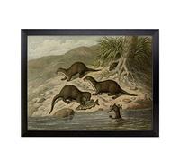 Lap Tray with Cushion | Vintage M Korner Common Otter | Padded Bean Bag Cushion | For Eating, Working, Crafting, Laptop | Portable Table Desk