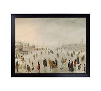 Lap Tray with Cushion | Winter Scene On The Ice Vol.1 By Hendrick Avercamp | Padded Bean Bag Cushion | For Eating, Working, Crafting, Laptop | Portable Table Desk