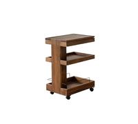 LAPADULA End Table Side Table 50x35x70cm Walnut Solid Wood Trolley, Movable Side Table In The Living Room, Modern Sofa Storage Sofa Side Table