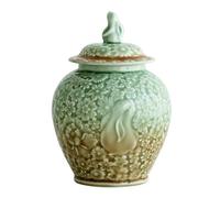 LAPADULA Tea Caddy Celadon Tea Jars Ceramic Vintage Tea Storage Jars Home Kitchen Storage Jars Sealed Storage Jars with Lids Tea Jars Tea Storage Jar(A)