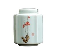 LAPADULA Tea Caddy Hand-painted Plum Blossom Tea Cans Small Mini Tea Storage Cans Box Ceramic Jar Tea Set Tea Storage Jar