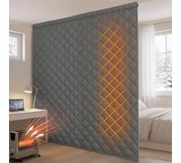 Lapalife 100in Winter Velvet Quilted Heavy Duty Room Divider Curtain Window Drapes Solid Thermal Isolate Light Heat Sound Cold Blocking Curtain,Gray, 1Panel