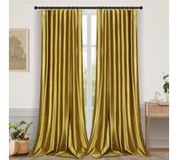 Lapalife Crushed Diamond Velvet Blackout Curtains Pencil Pleat,High Gloss Luxury 108 Inch Drapes for Bedroom Livingroom,Thermal Insulated Shiny Gold Drapes,2 Panels