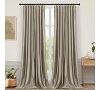Lapalife Crushed Diamond Velvet Blackout Curtains Pencil Pleat,High Gloss Luxury 96 Inch Drapes for Bedroom Livingroom,Thermal Insulated Shiny Taupe Drapes,2 Panels