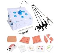 Laparoscopic Simulation Training Box with Single Port, Modules, 30° Light Source & 4 Instruments - Anatomy Study Tools, Human Body Model, Anatomical Models for Physiology Learning