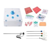 Laparoscopic Simulator Trainer Box - Training Kit with 0/30° Endoscope Camera, 4 Surgical Instruments, and 14 Training Modules for Medical Education