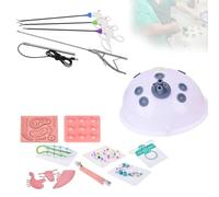 Laparoscopic Simulator Training Box with Light Source & 4 Training Instruments & 10 Training Modules & 0°/30°Endoscope for Surgical Instrument Trainer Teaching 0°