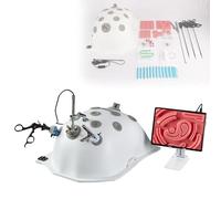 Laparoscopic Suture Practice Kit with Endoscope, 4 Instruments, 10 Training Modules, Simulator Trainer Box for Surgical Skills Development