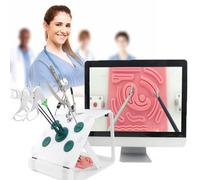 Laparoscopic Trainer Simulator Training Box,6 Training Module + 4 Surgical Tools +Hd Camera,for Doctors Students Training Practice Use(Green)