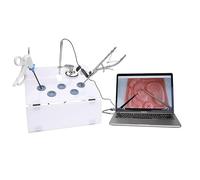 Laparoscopic Training Kit with HD Endoscope - Portable Trainer Box with 8 Modules and 4 Surgical Instruments for Suture Practice