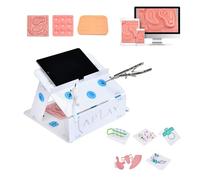 Laparoscopic Training Simulator Box - Foldable Portable Endoscope Training Modules with 10 Surgical Instruments - Ideal for Medical Skill Development