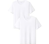 LAPASA 2 Pack Men's Undershirts Premium Stretch Modal Underwear Shirts Super Soft Short Sleeve Undershirts Stretch Slim Fit M08 White (v-Neck) L