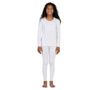 LAPASA Girl's Thermal Underwear Set, Kids Fleece Lined Long Johns Soft Winter Base Layer Top & Bottom G03 White 7-8 Years