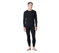 LAPASA Men's 100% Merino Wool Base Layer Set Ultra Warm Long Sleeve Thermal Underwear Top & Bottom, Breathable, Soft Thermoflux M126, Heather Black, S