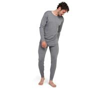 LAPASA Men's 100% Merino Wool Base Layer Set Ultra Warm Long Sleeve Thermal Underwear Top & Bottom, Breathable, Soft Thermoflux M126, Heather Grey, L