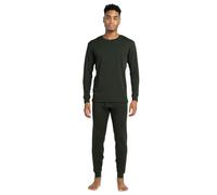 LAPASA Men's 100% Merino Wool Base Layer Set Ultra Warm Long Sleeve Thermal Underwear Top & Bottom, Breathable, Soft Thermoflux M126, Green, M