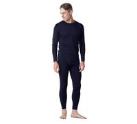 LAPASA Men's 100% Merino Wool Base Layer Set Warm Long Sleeve Thermal Underwear Top & Bottom, Breathable, Soft Thermoflux M31, Navy Blue, XXL