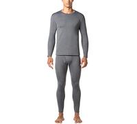 LAPASA Men's Fleece Lined Thermal Underwear Set, Light/Mid/Heavyweight Warm Long Sleeve Long Johns Top and Bottom, Base Layer Set M11/M57/M24,M,Dark Heather Grey (Heavyweight)