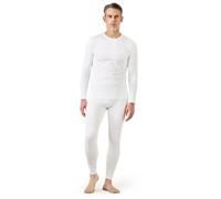 LAPASA Men's Fleece Lined Thermal Underwear Set, Light/Mid/Heavyweight Warm Long Sleeve Long Johns Top and Bottom, Base Layer Set M11/M57/M24,S,White (Lightweight)