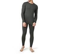 LAPASA Men's Midweight Thermal Underwear Set, Fleece Lined Base Layer Top and Bottom Long Sleeve Warm Long Johns M57, Dark Heather Grey, XL