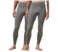 LAPASA Men's Thermal Underwear Bottom Fleece Lined Long Johns Leggings Light/Mid/Heavyweight M10/M56/M25,S,Light Heather Grey (Lightweight (2 Bottoms))