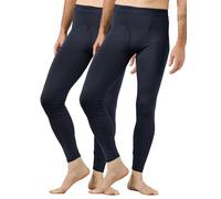 LAPASA Men's Thermal Underwear Bottom Fleece Lined Long Johns Leggings Light/Mid/Heavyweight M10/M56/M25,M,Navy Blue (Lightweight (2 Bottoms))