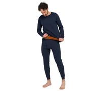 LAPASA Men's Ultra Warm Thermal Long johns Set Double Layer Fleece Lined Base Layer Underwear Top & Bottom M63, Navy Blue, M