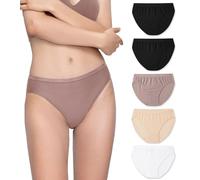 LAPASA Quick Dry Underwear for Women Low Waist Knickers Mesh Sports Hiking Travel Underwear 5-Pack L84, Multicolor, M