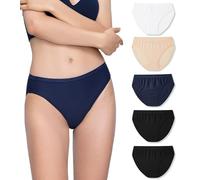 LAPASA Women's Knickers Low Waist Hipster Panties Quick Dry Mesh Sports Underwear for Ladies Pack of 5 L84, Multicolor, L