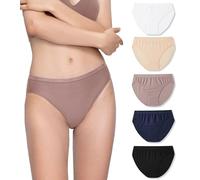 LAPASA Women's Knickers Low Waist Hipster Panties Quick Dry Mesh Sports Underwear for Ladies Pack of 5 L84, Multicolor, M
