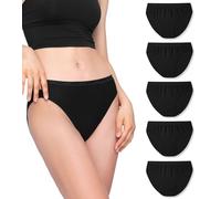 LAPASA Women's Knickers Low Waist Hipster Panties Quick Dry Mesh Sports Underwear for Ladies Pack of 5 L84, Black, S