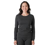 LAPASA Women's Merino Wool Base Layer Top, Warm Long Sleeve Crew Neck T-Shirt for Ladies Thermoflux L48, Dark Heather Grey, XS