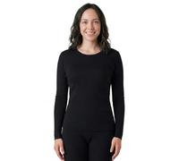 LAPASA Women's Merino Wool Base Layer Top, Warm Long Sleeve Crew Neck T-Shirt for Ladies Thermoflux L48, Black, XS