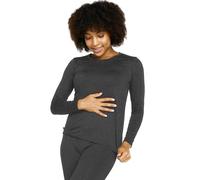 LAPASA Women's Thermal Underwear Top, Warm Lightweight Warm Long Sleeve Crew Neck Lightweight Shirt L15, Dark Heather Grey (1 Top), M