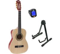 LaPaz 002 NT 1/2-Size Classical Guitar (Natural) + Stand and Tuner