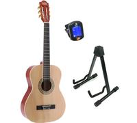 LaPaz 002 NT 3/4-Size Classical Guitar (Natural) + Stand and Tuner