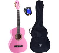 LaPaz 002 PI 3/4-Size Classical Guitar (Pink) + Gig Bag and Tuner
