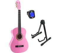 LaPaz 002 PI 3/4-Size Classical Guitar (Pink) + Stand and Tuner