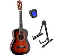 LaPaz 002 SB 1/2-Size Classical Guitar (Sunburst) + Stand and Tuner