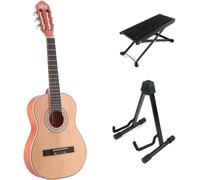 LaPaz C30N 3/4-Size Classical guitar (Natural) + Stand and Foot Stool