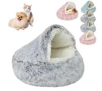 Lapcatz Nest Bed, Lapcatz Bed, Lapcatz Nest For Pet, Hooded Cat Bed Round Plush Fluffy Calming Cat Bed Cave, Winter Cozy Pet Bed For Cats Dogs (50CM/20IN,Green Long Velvet)