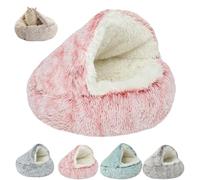 Lapcatz Nest Bed, Lapcatz Bed, Semi-Enclosed Pet Nest, Cat Bed House, Pet Cave Beds for Cats and Dogs to Rest and Sleep, Removable Washable Non Slip Bottom(Pink-Long,40 cm/15.75 in)