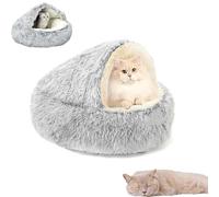 Lapcatz Nest Bed, Lapcatz Cat Bed, Cat Beds For Indoor Cats Cave & Calming Dog Beds, Semi-Enclosed Pet Nest, Cat Cave Bed, Covered Cat Bed (40cm/15.7in,Gray)