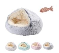 Lapcatz Nest Bed,Lapcatz Nest For Pet, Cat Cave, Lapcatz Nest For Pet, Round Hooded ,Washable, Cozy Fluffy Plush (Gray A, 35 * 35cm)