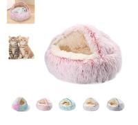 Lapcatz Nest Bed, Winter Thickened And Warm Nest Bed With Cover, Anti-Slip & Washable Fluffy Cat Nest Bed For Small And Medium Cats Dogs (Pink, 60cm/23.62in)