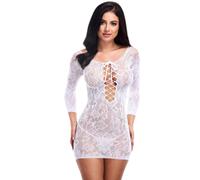 Lapdance Lace off the Shoulder Mini Dress White
