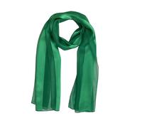 LaPeach Fashion Ladies Plain Coloured Chiffon And Satin Striped Neck Scarf Available In Lovely Colours Size 148cm X 38cm (Parrot Green)