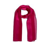 LaPeach Fashion Ladies Plain Coloured Chiffon And Satin Striped Neck Scarf Available In Lovely Colours Size 148cm X 38cm (fuchsia pink)