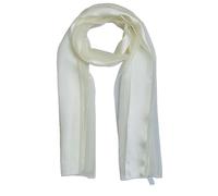 LaPeach Fashion Plain coloured Chiffon and Satin Striped Scarf Thin Pretty Scarf, 150 cm x30cm lovely Gift/present. (Cream)